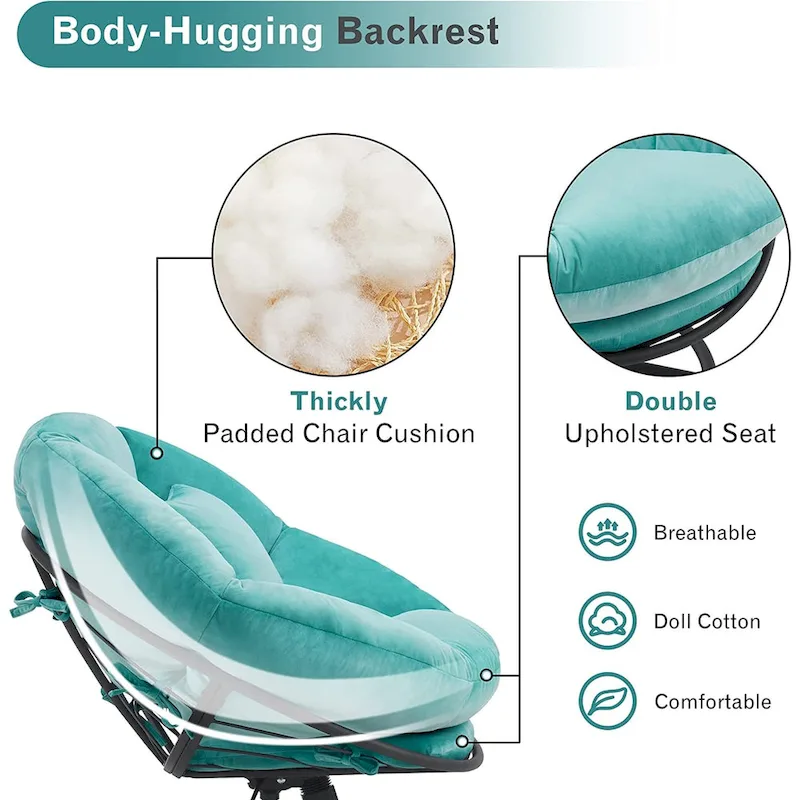 MCombo Gas Lift Swivel Papasan Chair with Height Adjustment, Velvet HQ405