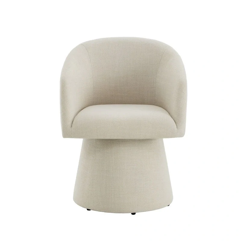 Evie Modern Upholstered Fabric Swivel Dining Chair