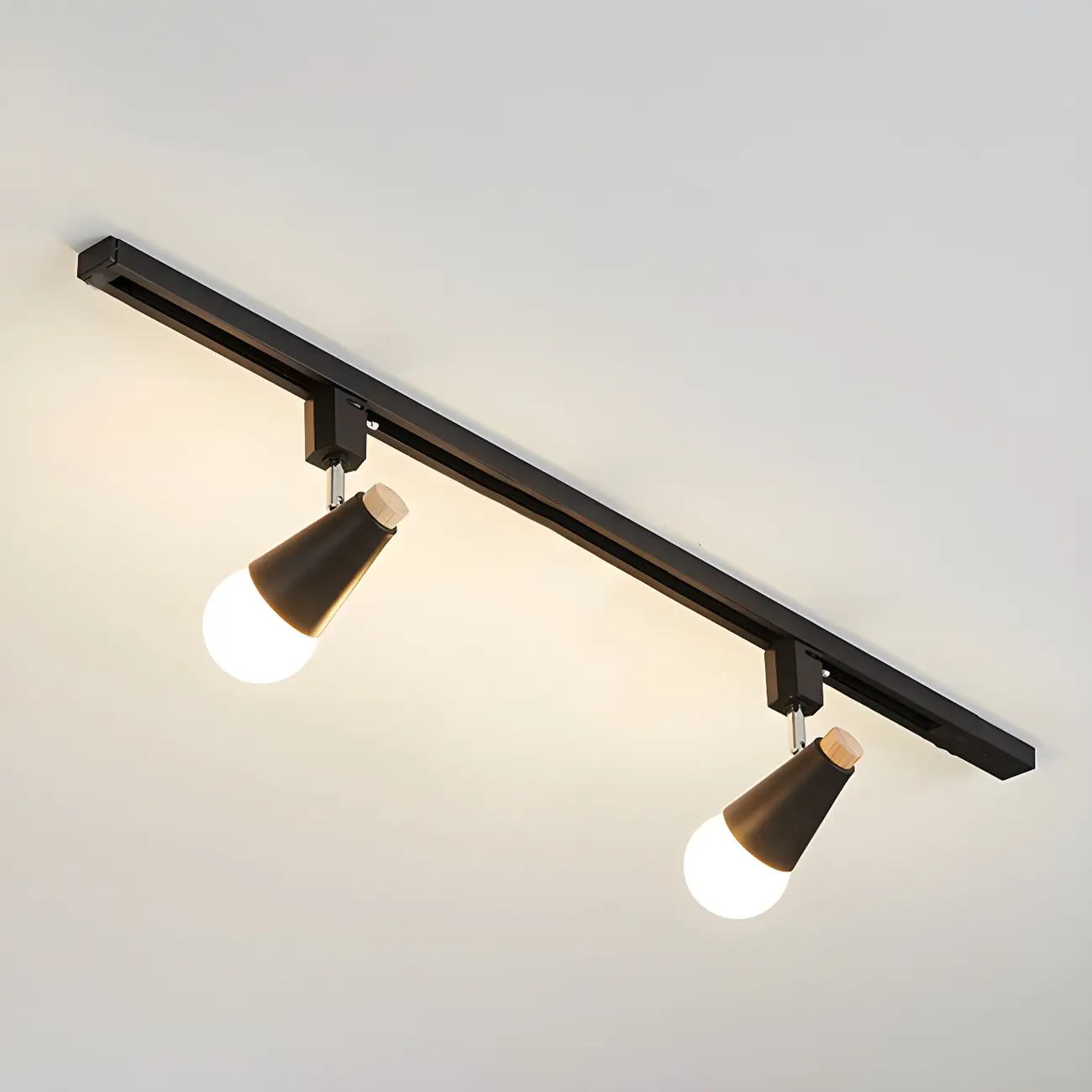 4-Light Modern Conical Adjustable Semi Flush Track Light