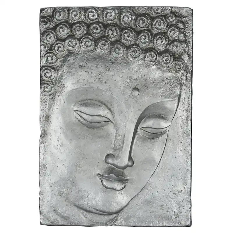 HUJI Silver Buddha Plate Wall Decor