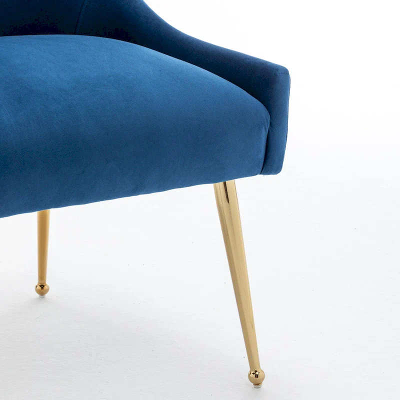 SEYNAR Velvet Upholstered Dining Chair Set of 2, Modern Glam Armless Side Chair