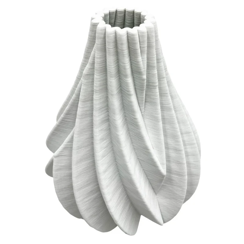 11 Inch Tall Modern White Ceramic Vase