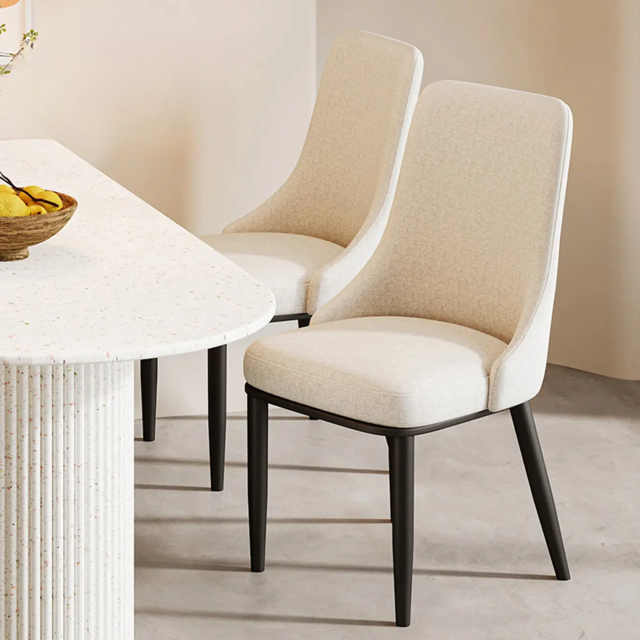 Modern Upholstered Metal Leather Dining Chairs