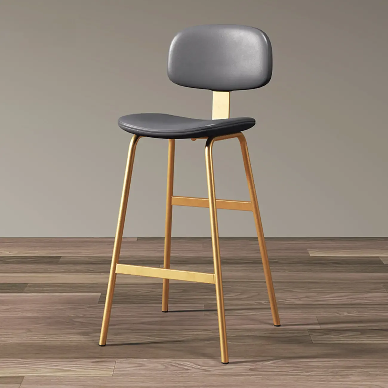 Saddle Faux Leather Counter Stools with Backs