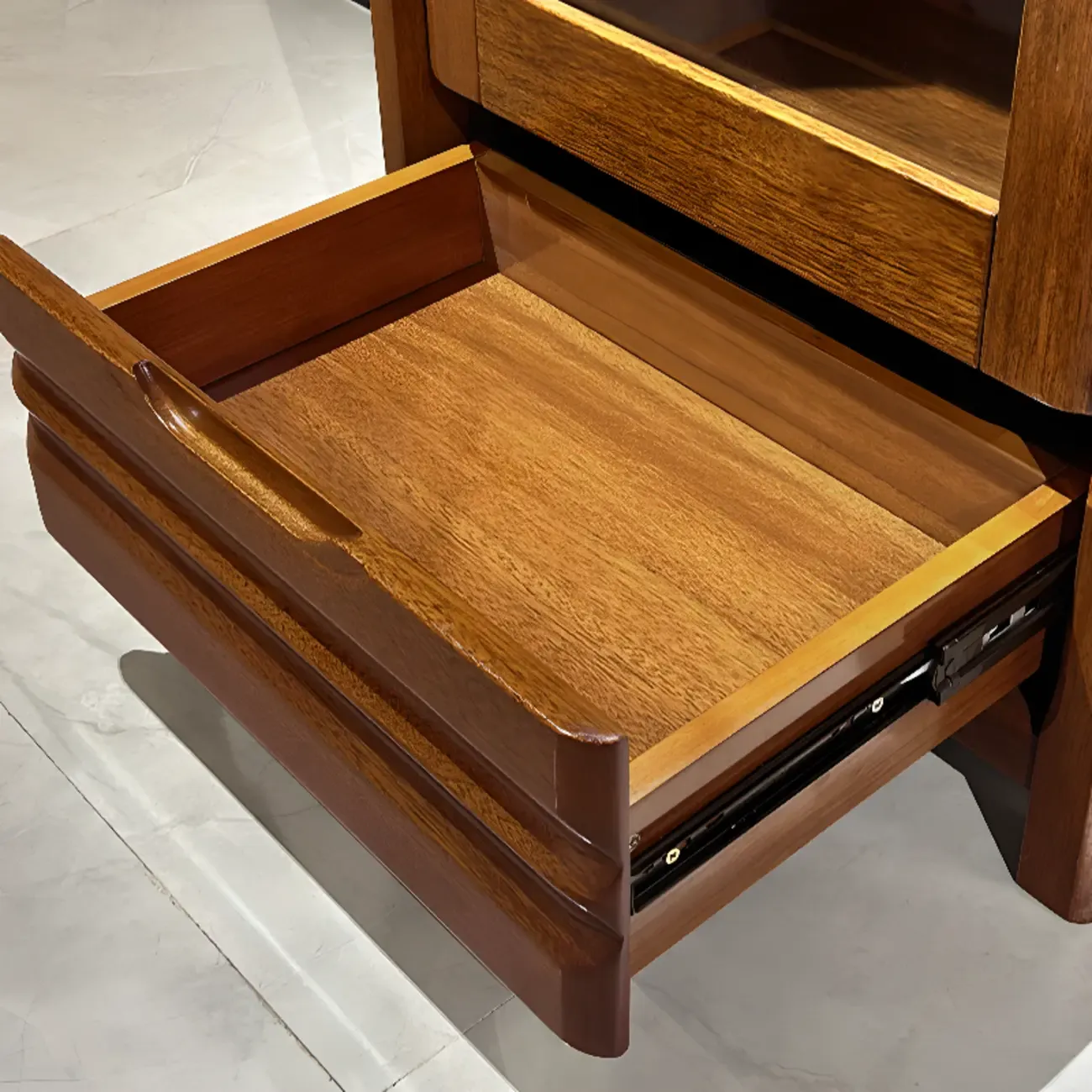 Modern Wood Wine Rack with Glass Holder Walnut