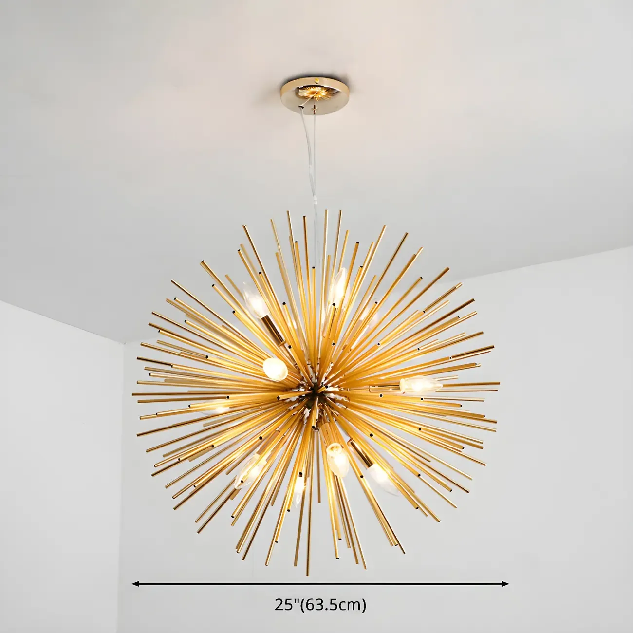 Unique Gold Sputnik Starburst Chandelier Height Adjustable