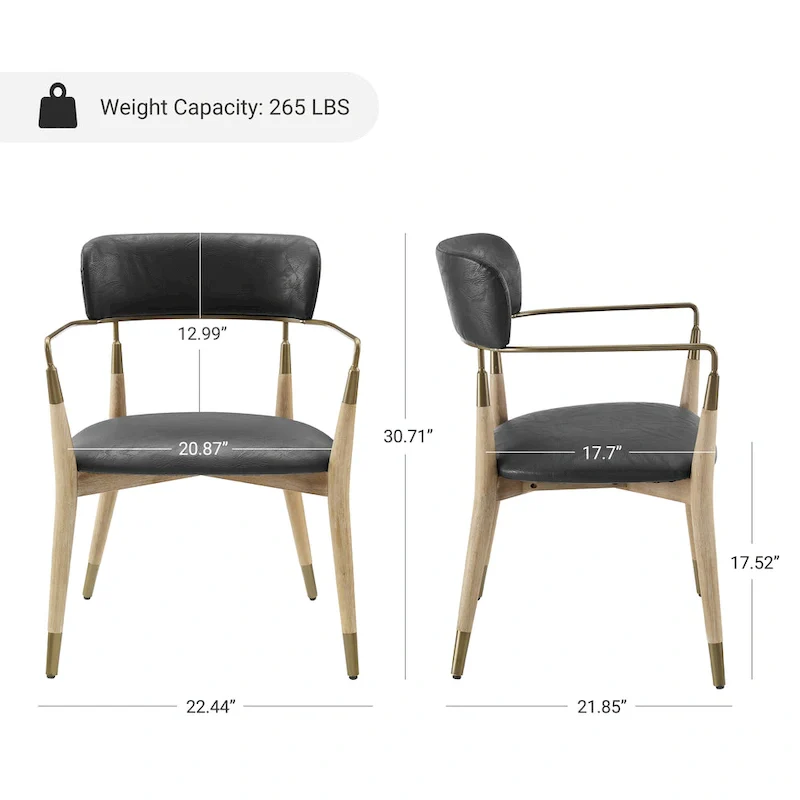 Art Leon Mid-century Solid Wood Accent Dining Chair (Set of 2)