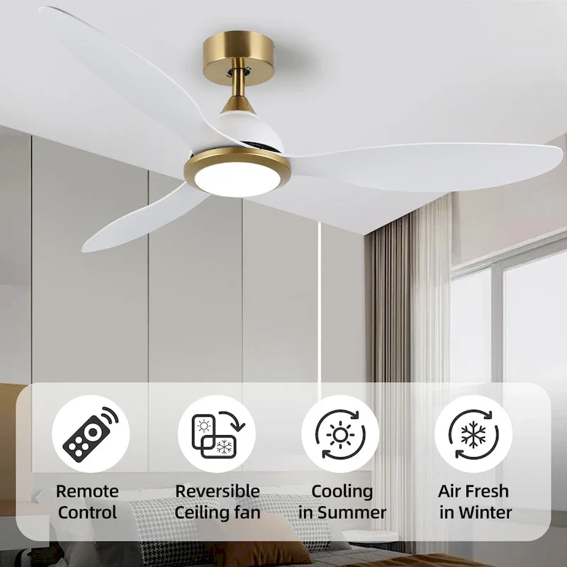 OVIOS Elegant 52-inch 2-in-1 Ceiling Fan Light with Remote Control