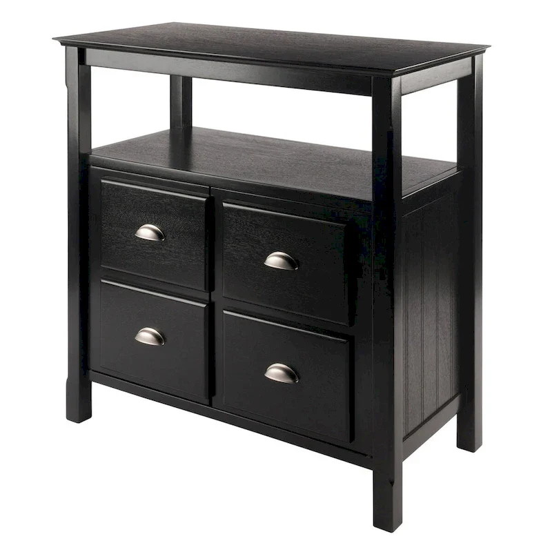 Buffet Cabinet, Black - 36 x 18.03 x 35.98 inches - 36 x 18.03 x 35.98 inches