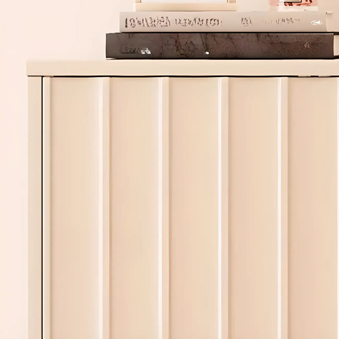 Modern White Closed Back Adjustable Wooden Shoe Cabinet