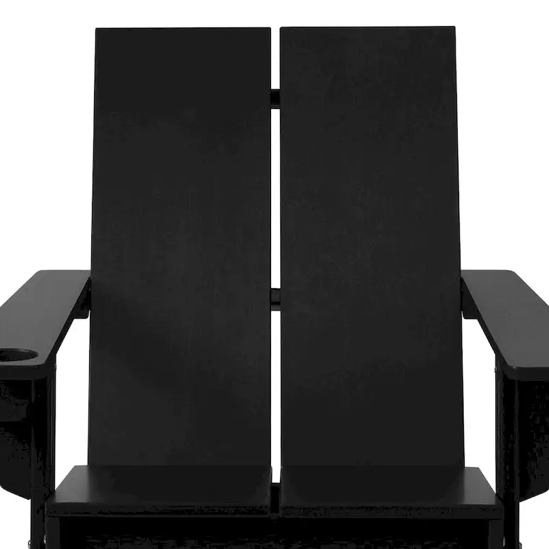 Polytrends Coastin Modern Poly Adirondack Chair (Set of 2), Black