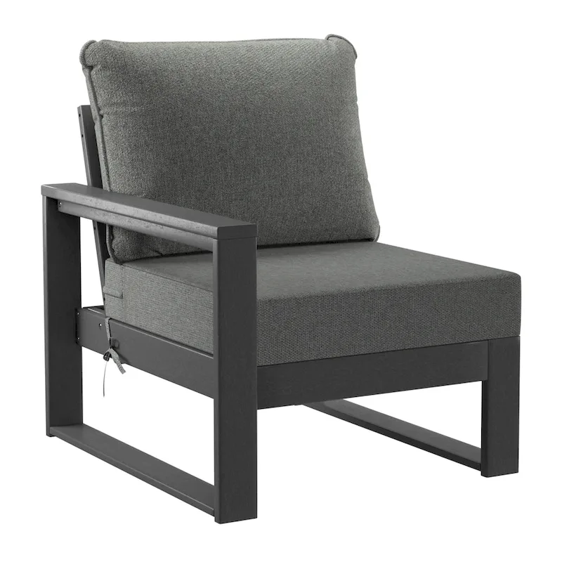 Polytrends Endless Patio 5-Piece Deep Seating Set with Ottoman with Gray Frame