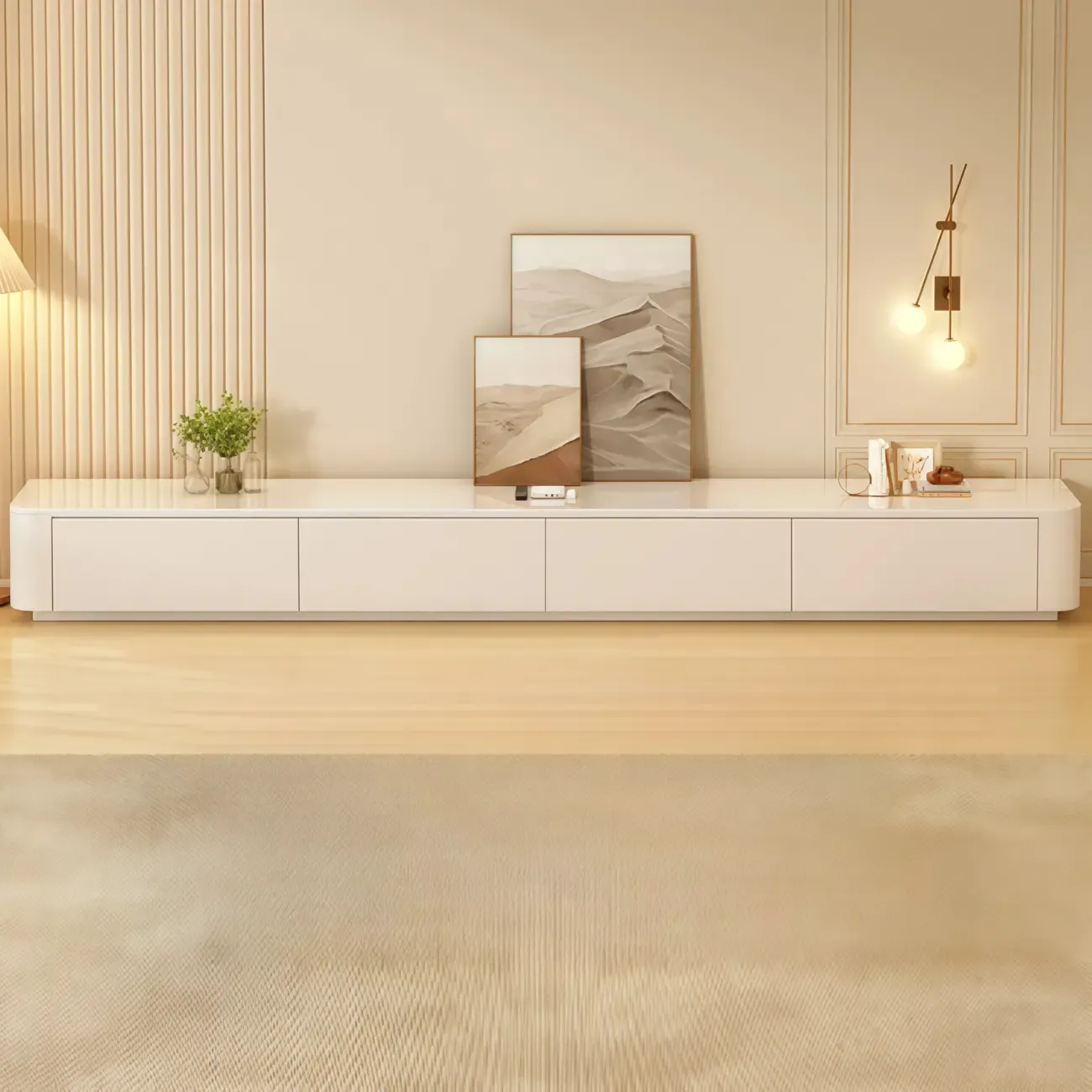 63 Sintered Stone Top Long TV Stand with Cable Management