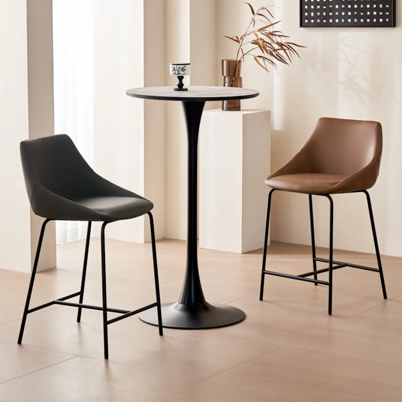 Counter Adjustable Modern Leather Bar Stools