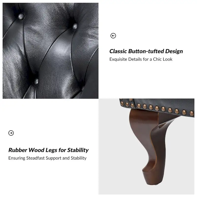 Gerhard Genuine Leather Armchair with Nailhead Trims and Removable Cushion Set of 2 by HULALA HOME