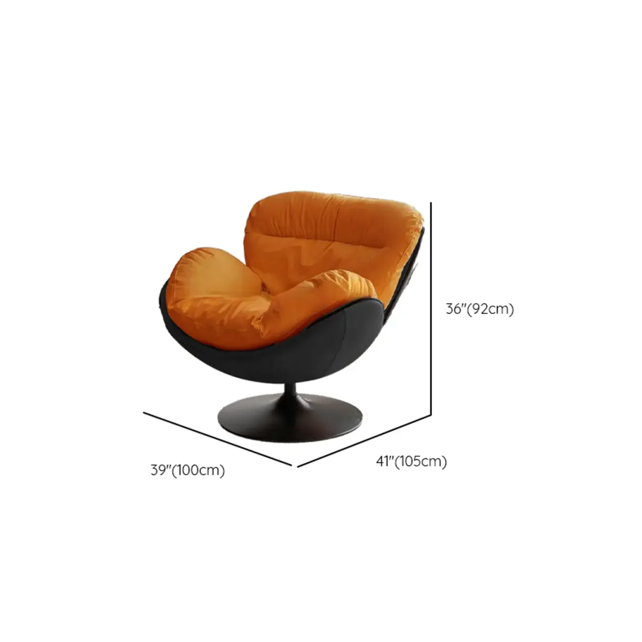 Simple Modern Cat-Resistant Leather Swivel Accent Chair