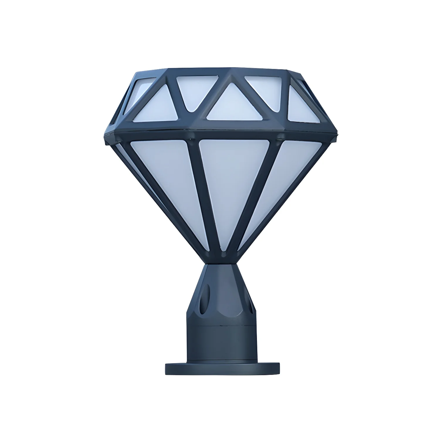 Black Metal Diamond-Design Post Cap Light