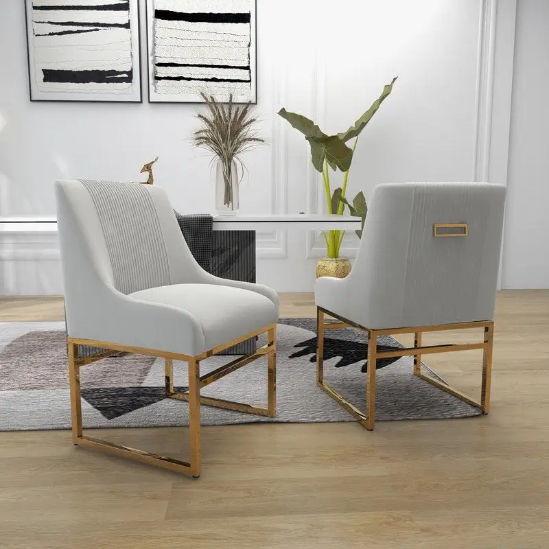 SEYNAR Contempoary Velvet Dining Chair with Metal Frame Legs, set of 2