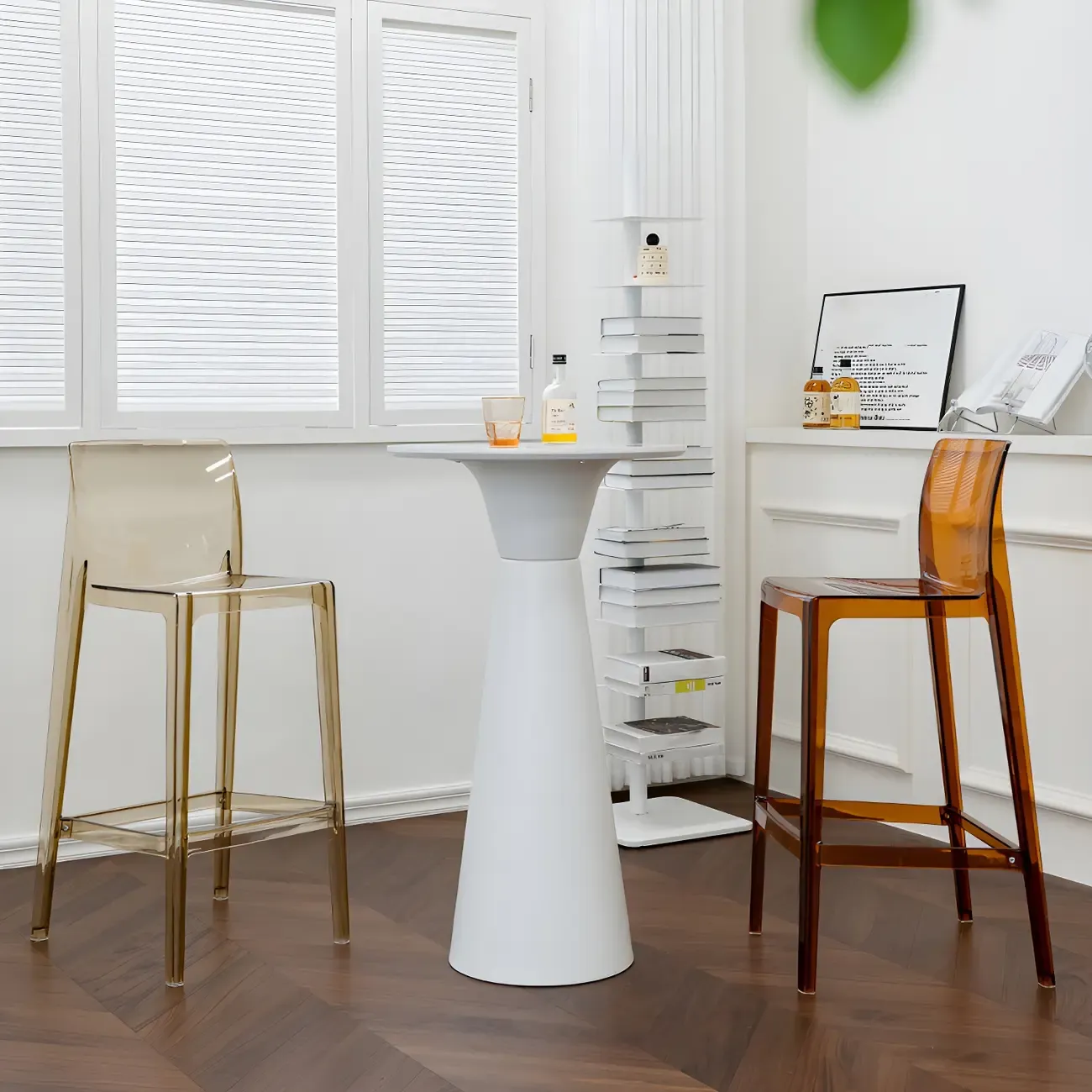 Modern Acrylic Transparent Stylish Rectangle Bar Stool