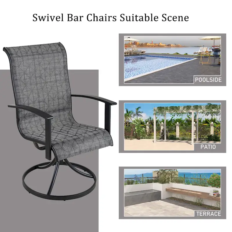 Teslin Iron Frame Swivel Dining Chair (Set of 2)