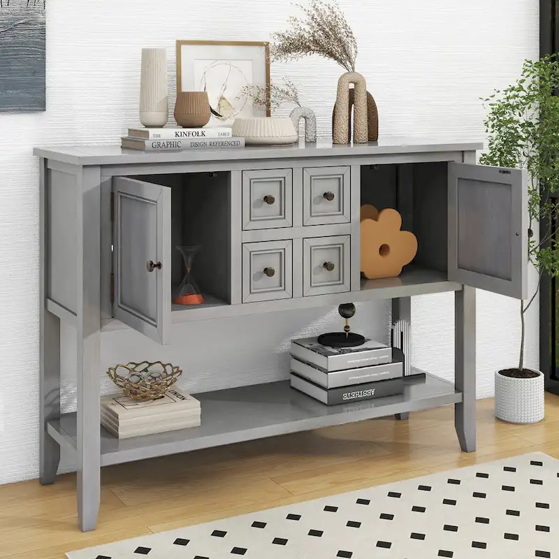 Buffet Sideboard Console Table with Bottom Shelf
