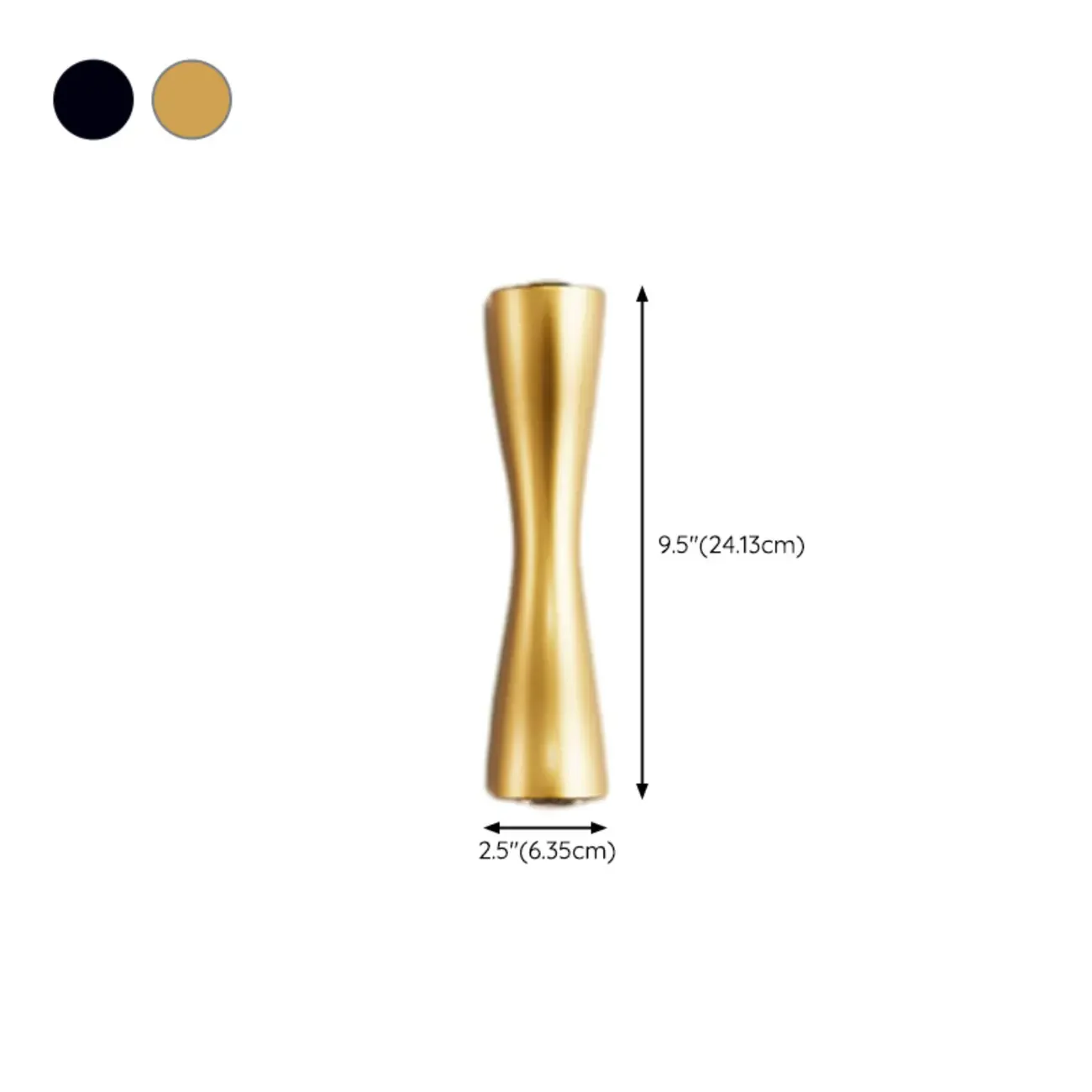 Modern 2-Light Black and Gold Curved Wall Sconce