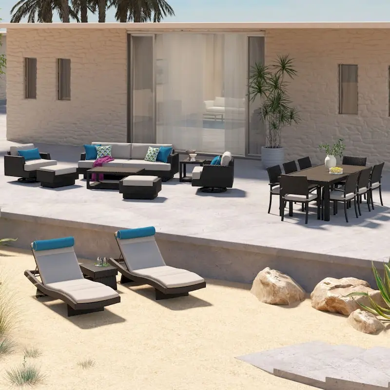 Portofino Comfort 19 Piece Sunbrella Outdoor Motion Estate Set