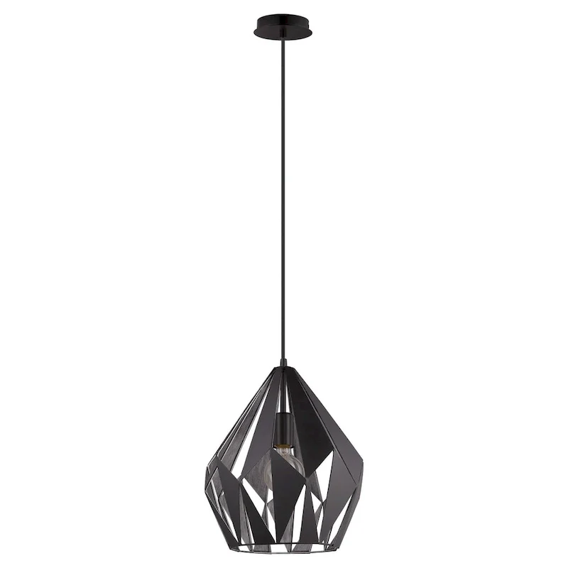 Eglo Carlton 1-light Black and Silver Pendant