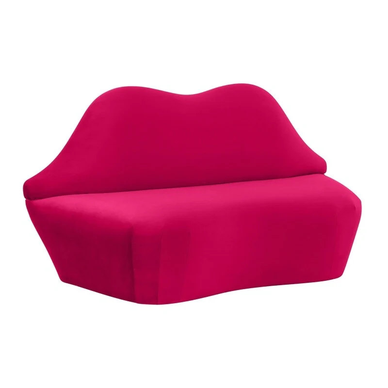 Lips Velvet Settee - 67.7W x 29.1D x 36H