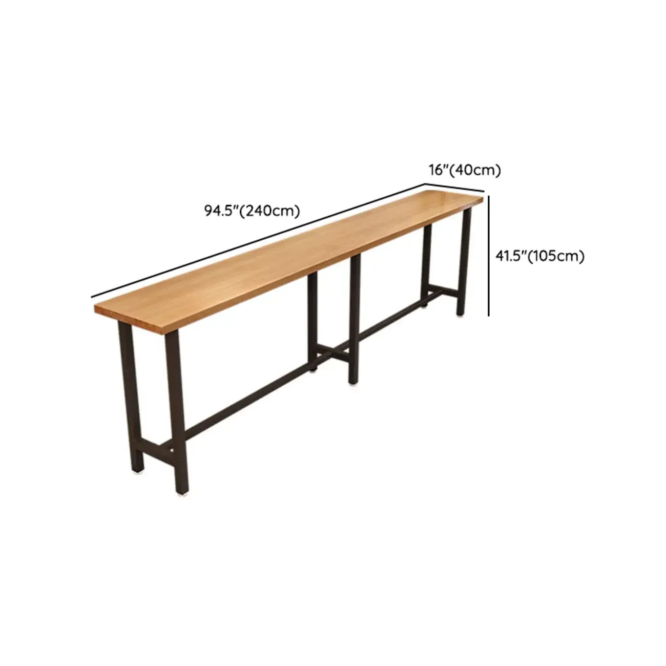 Antique Solid Wood Trestle Base Pub Table