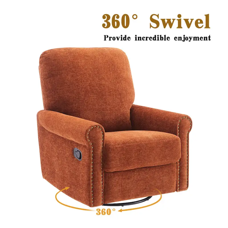 Heido 360 Degree Swivel Glider Manual Recliner Leisure Sofa Chair