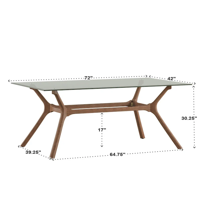 Nadine Mid-Century Dark Walnut Finish Rectangular Dining Table by iNSPIRE Q Modern