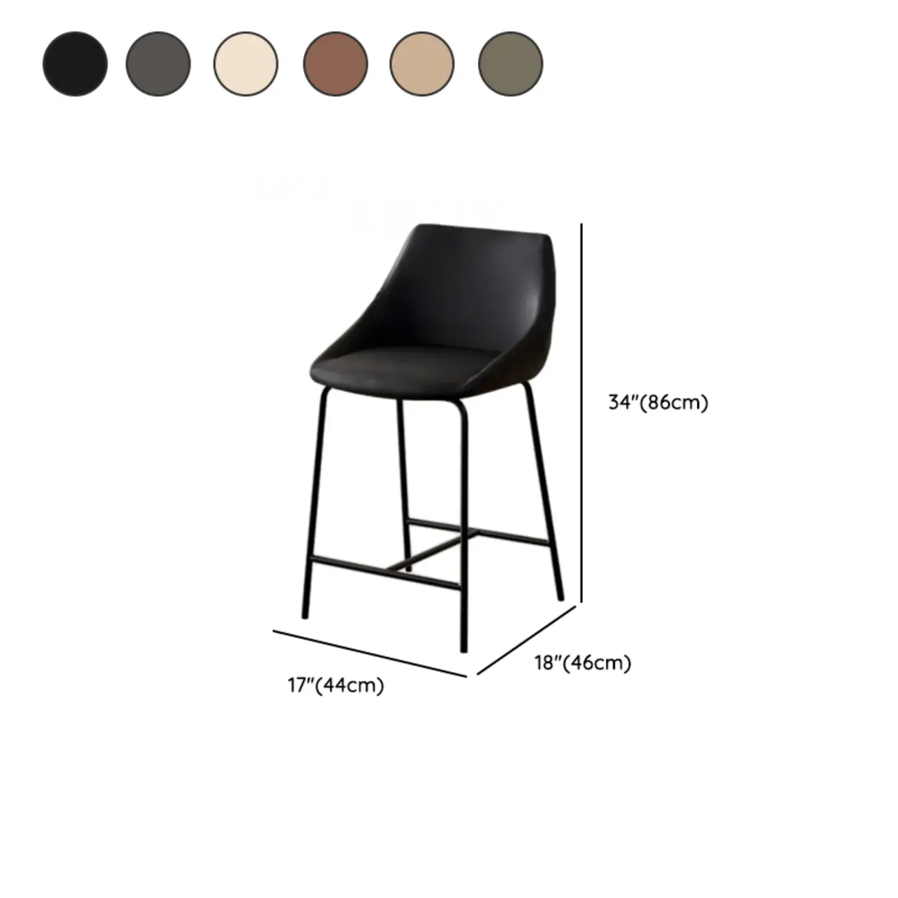 Counter Adjustable Modern Leather Bar Stools