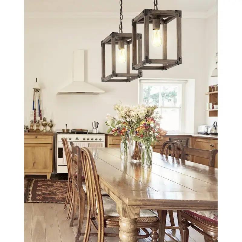 Turing 8.13  Adjustable Iron Rustic Farmhouse LED Pendant, Brown by JONATHAN Y