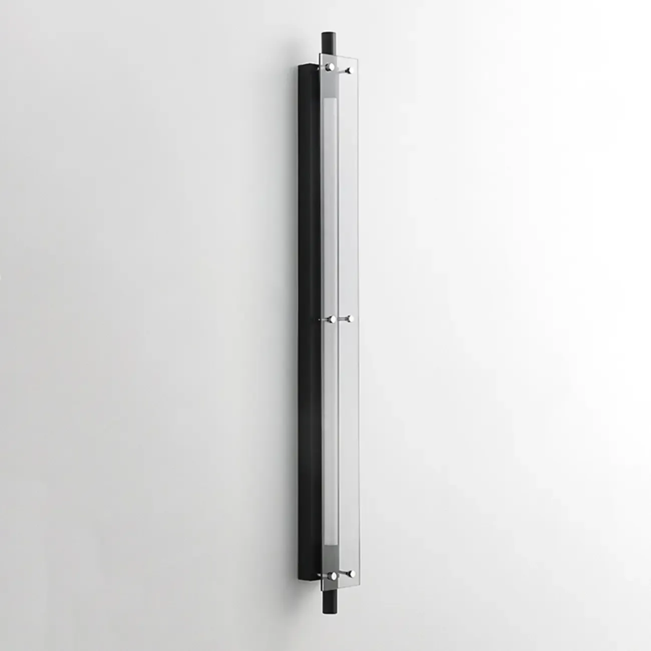 Modern Black Metal Linear Plastic Shade Wall Sconce