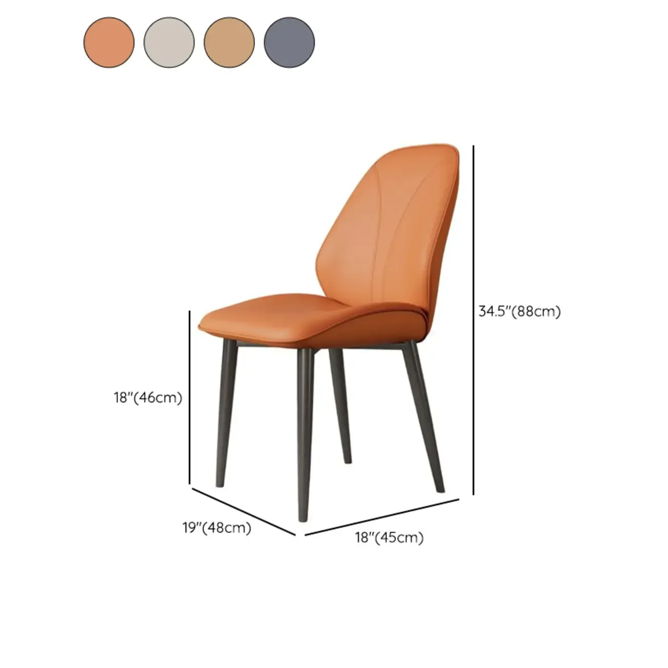 Modern Upholstered Faux Leather Armless Dining Chair