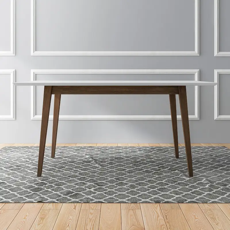 Alda Mid-Century Modern Rectangular Solid Wood Dining Table