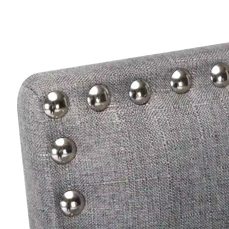 28 Inches Fabric Barstools Upholstered Bar stools Pub Chairs with Back and Silver Nailhead Trim Set of 2