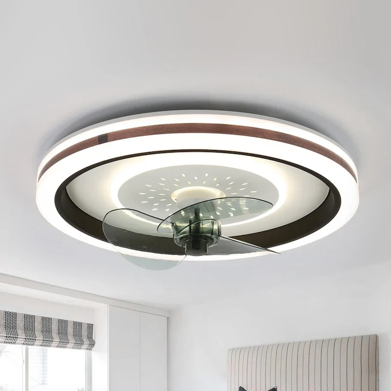 App Control Flush Mount Ceiling Fan with Light Kit Included 6 Fan Speed 3 Color Tones for Living Room Bedroom Ceiling Fan 18