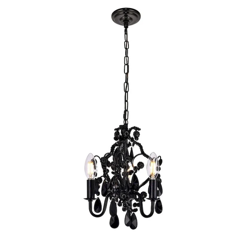 Karter Collection Pendant D9.5 H12.2 Lt:3 Polished Black Finish