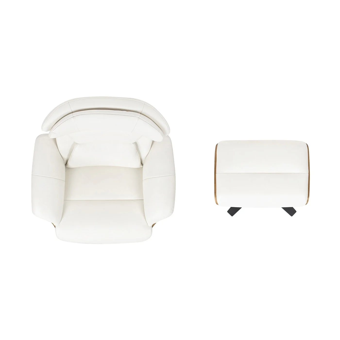 Jovan 31.5 Genuine Leather Recliner Lounge Chair with Ottoman