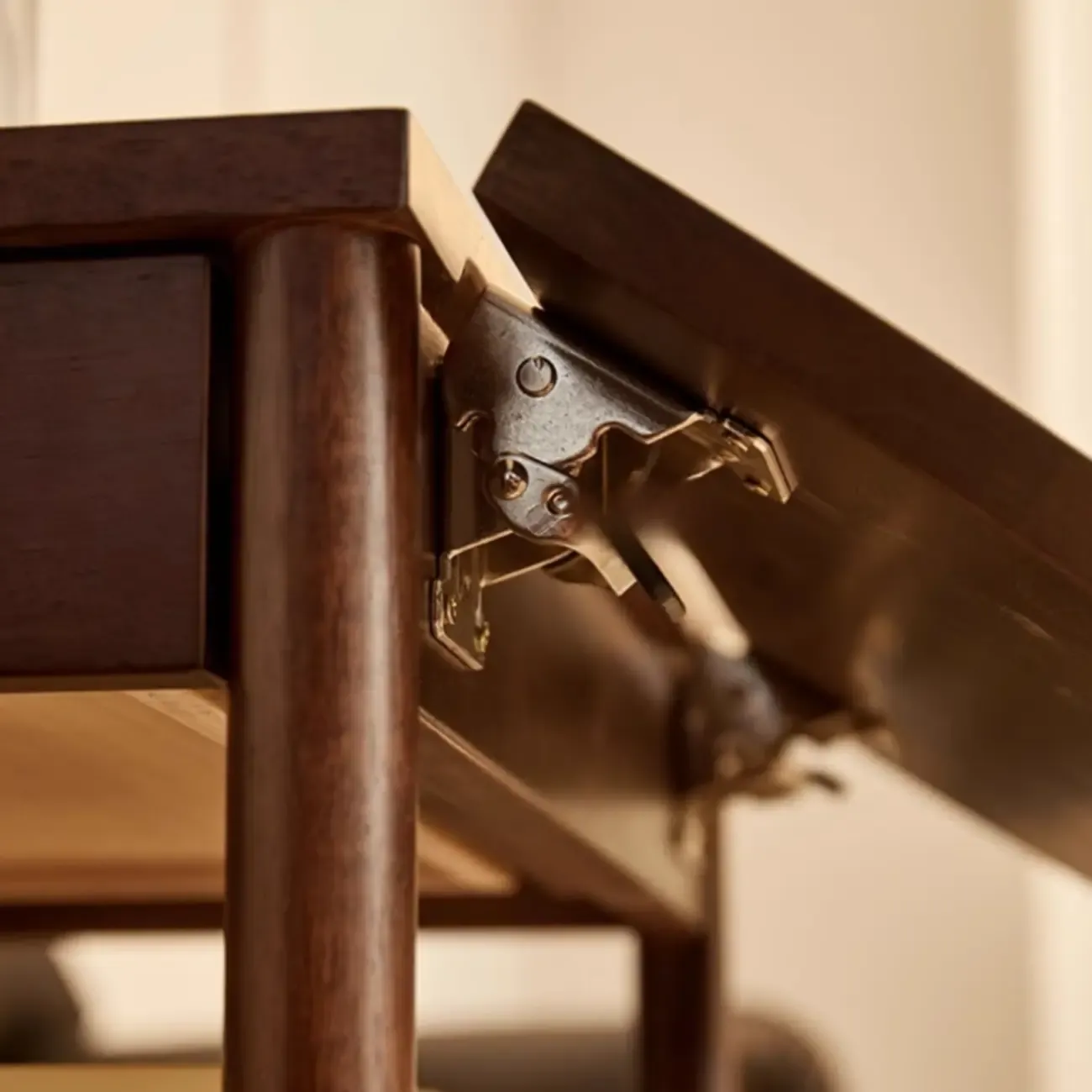 Small Foldable Mobile Wood Glass Oval Side Table with Drawer