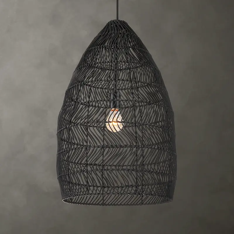 Uttermost 21588 Nandi 15  Wide Pendant with Rattan Shade