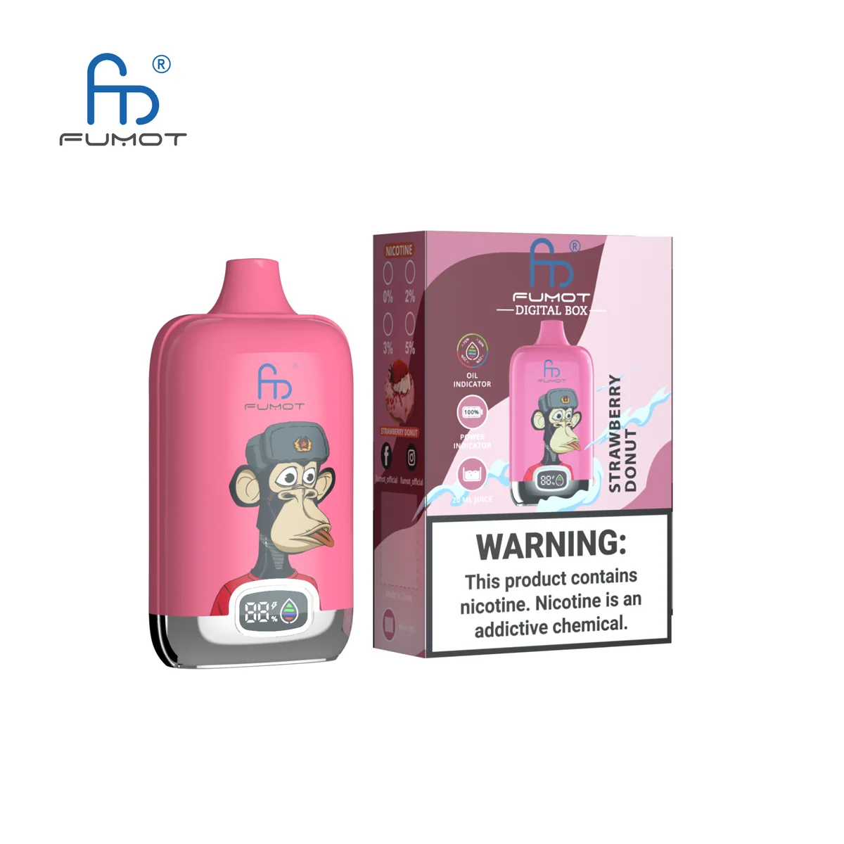 Fumot Digital Box 12000 Strawberry Donut – Einweg-Vape mit Einzelverpackung