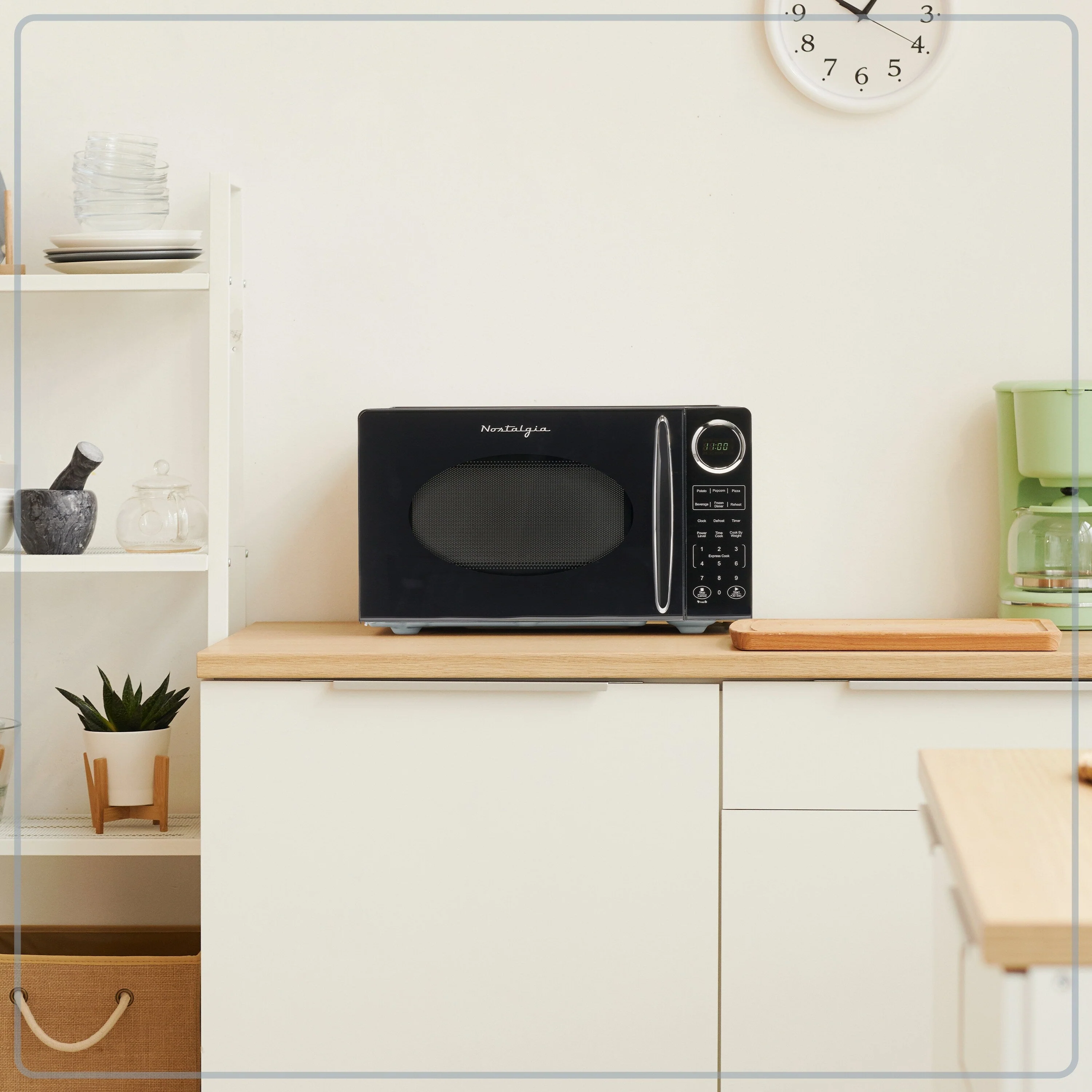 Nostalgia Retro 0.9 Cubic Foot Countertop Microwave Oven