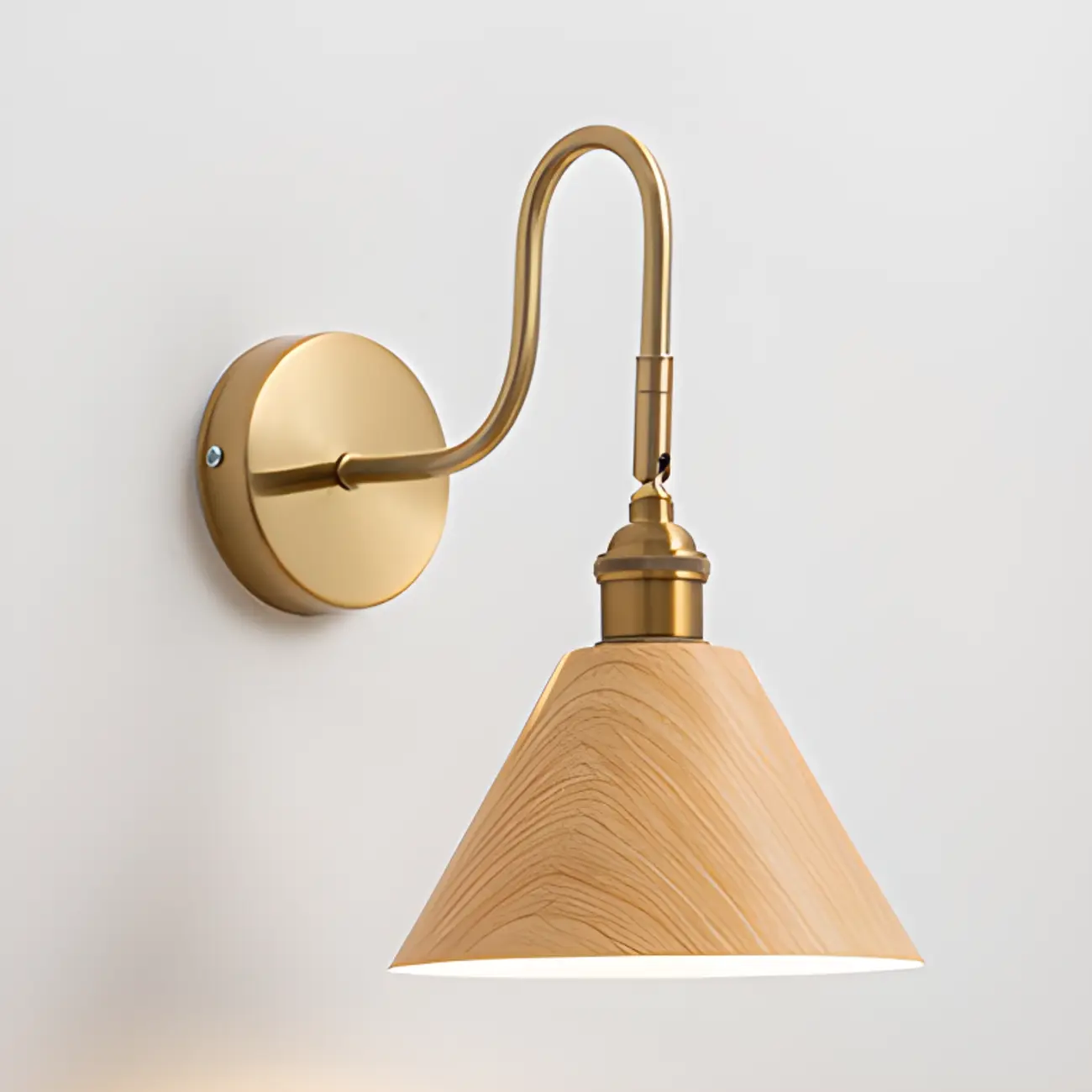 Mini Cone Modern Vanity Light with Walnut Shade