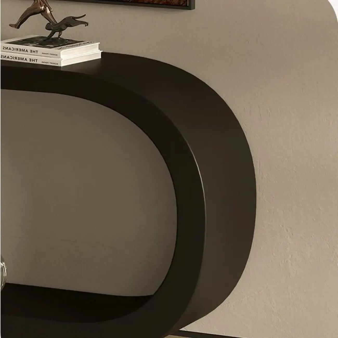 U-Shaped Metal White Narrow Console Table