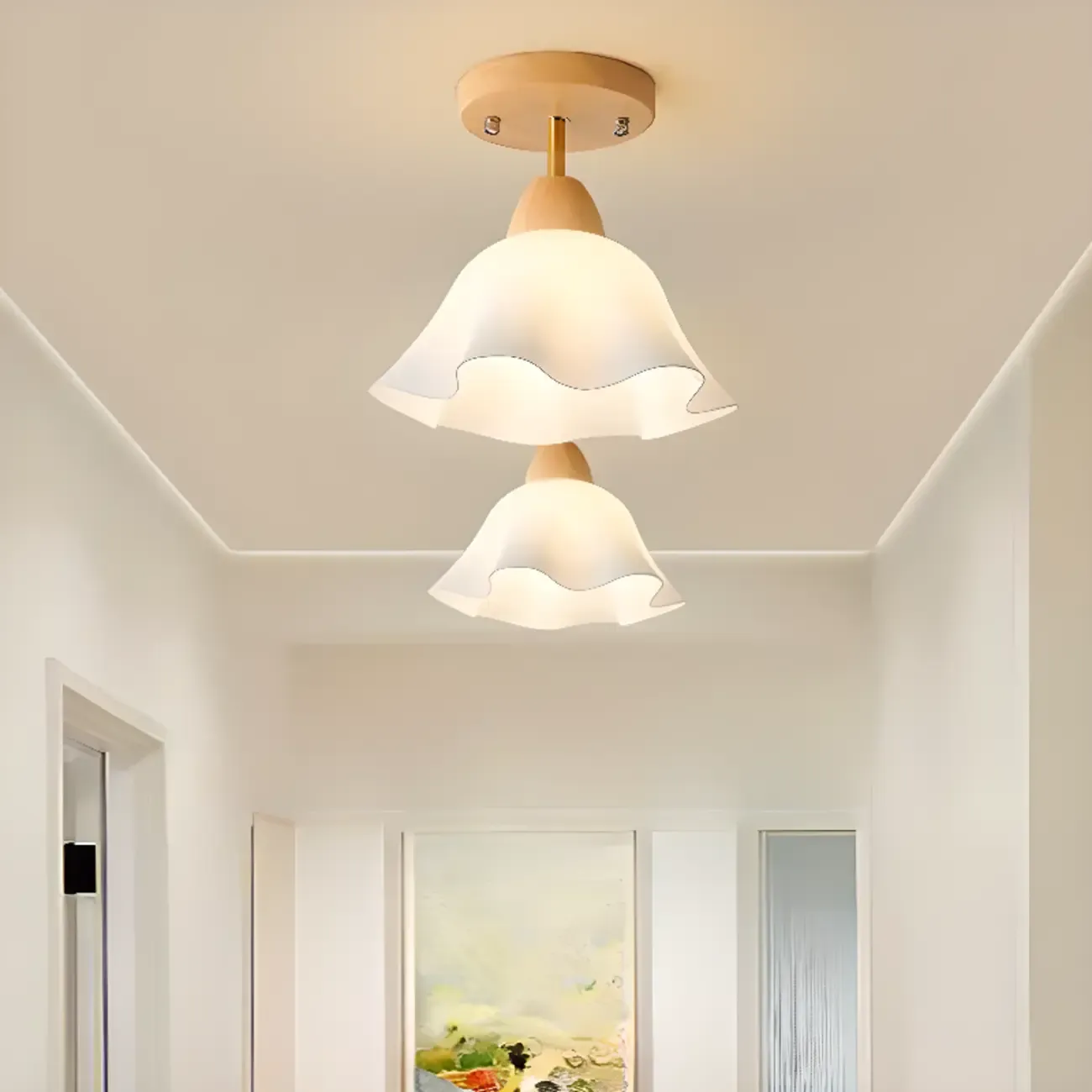 5 to 9 Inch Natural Finish Ceiling Light for Home Decor