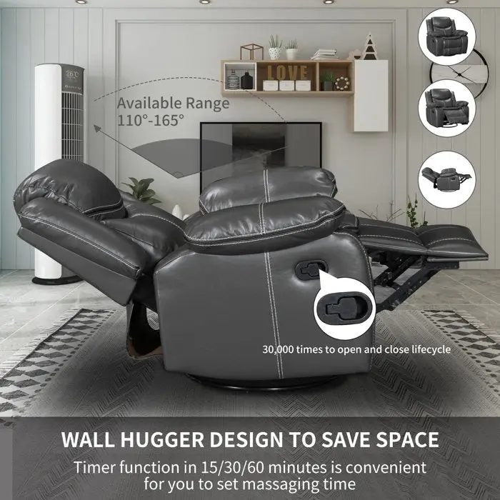 Recliner Rocking Chair With 360 Degree Swivel Recliner