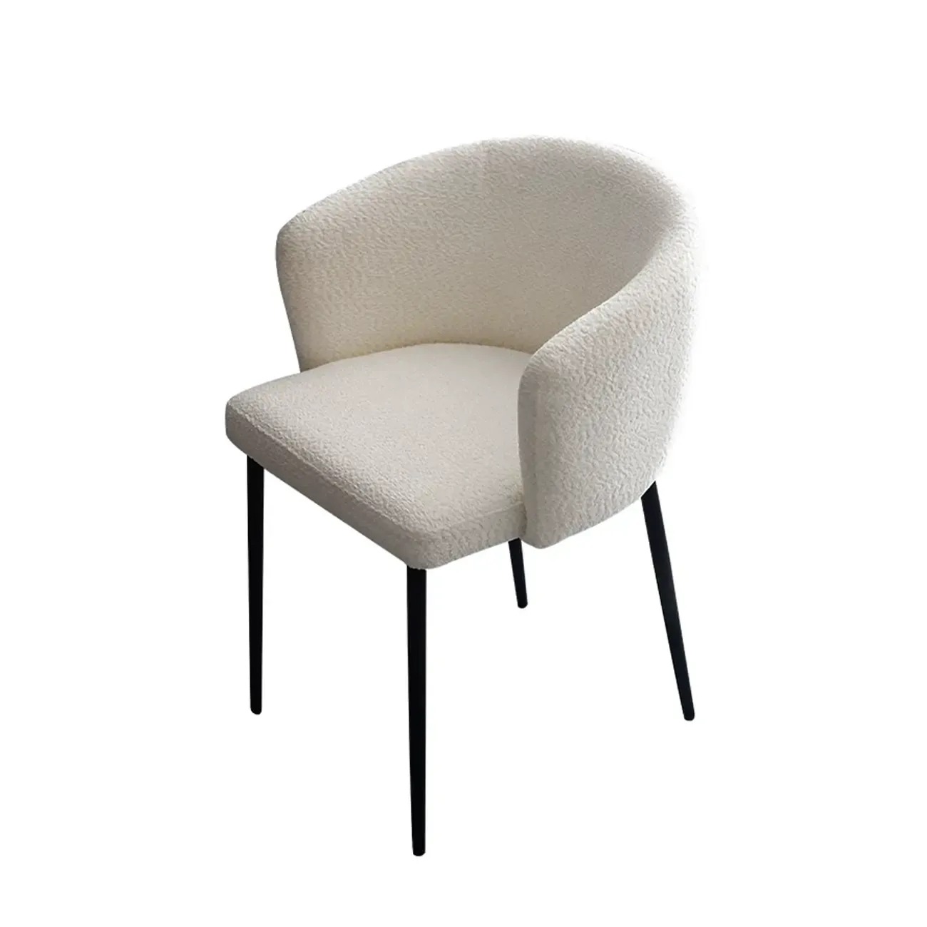 Modern Chenille Upholstered  Metal Leg Dining Chair
